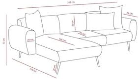 Rohová sedacia súprava do L PISA krémová ľavá