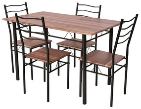 Kovový jedálenský stôl so 4 stoličkami