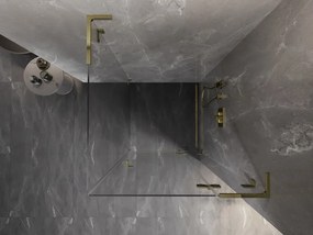 Mexen Lunar L, 1-krídlový sprchový kút, pravý, 70 x 70 cm, 8mm číre sklo, zlatý lesklý profil, 834L-070-070-50-00-P