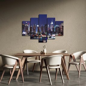 Obraz - Osvetlené New Yorské mrakodrapy (150x105 cm)