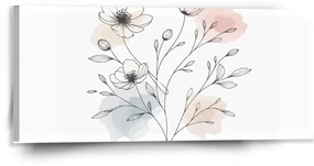 Sablio Obraz Kvetinová línia - 110x50 cm