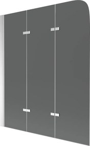 Sprchová zástena na vaňu MEXEN FELIX trojkrídla, šedé sklo, 120x140 cm