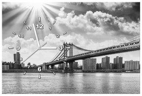 Gario Obraz s hodinami Brooklyn New York Rozmery: 100 x 40 cm