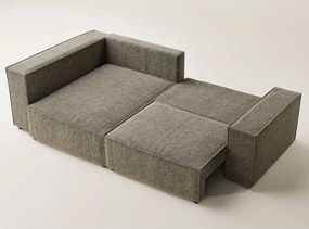 Hnedá ženilková rozkladacia/s úložným priestorom rohová pohovka (ľavý roh/do L) Tonga – Maison de Rêve