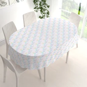 Biante Veľkonočný teflónový oválny obrus TF-073 Pastelové kraslice na bielom 120x200 cm