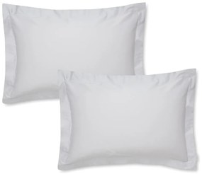 Súprava 2 sivých obliečok na vankúš z bavlneného saténu Bianca Oxford, 50 x 75 cm