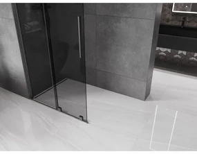 Mexen Velar L, posuvná sprchová zástena Walk-in 100 x 200 cm, 8mm šedé sklo, grafit brúsený, 871-100-003-43-66