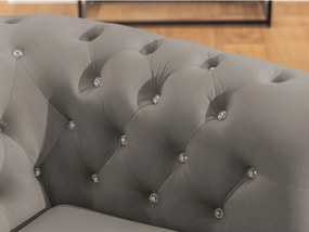 Sivá zamatová rozkladacia rohová pohovka (ľavý roh/do L) York Blik – Ropez