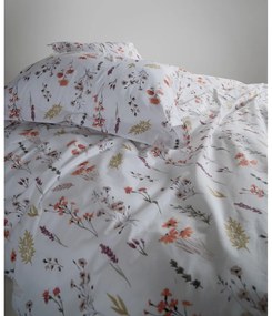 Biele obliečky na jednolôžko z bavlny Renforcé 140x200 cm Floral Dance Autumn – Mila Home Luxury