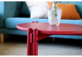 Červený okrúhly konferenčný stolík z borovicového dreva ø 60 cm Sticks – Karup Design