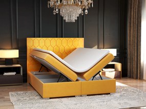 Manželská posteľ Boxspring 160 cm Piranno (žltá) (s úložným priestorom). Vlastná spoľahlivá doprava až k Vám domov. 1020342