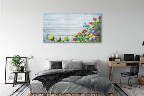 Obraz na akrylátovom skle Eggs tulipány motýľ 140x70 cm