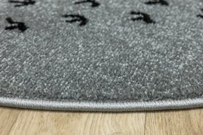 Koberec Lima M133A svetlosivý / čierny kruh