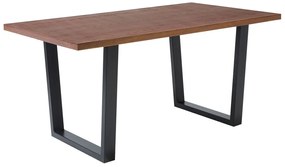 Jedálenský stôl 160 x 90 cm tmavé drevo/čierna AUSTIN Beliani