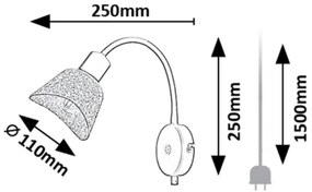 Rabalux 73009 - Nástenné bodové svietidlo FARELIA 1xE14/10W/230V