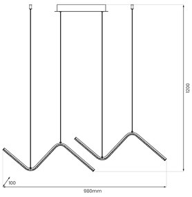 Závesné LED svietidlo Verte, 2x LED 22w, 4000k, g/b