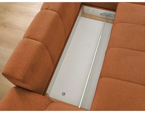 Terakotová ženilková rozkladacia/s úložným priestorom rohová pohovka (pravý roh/s leňoškou) Everest – Bobochic Paris