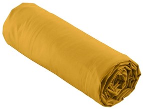 Žltá napínacia plachta z bavlneného perkálu 180x200 cm Percaline – douceur d'intérieur