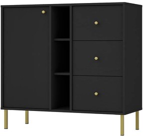 Komoda Tokyo 2 1F 3S čierny grafit 824