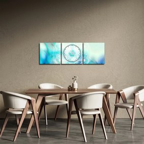 Obraz - Merkaba v tyrkysovom pozadí (s hodinami) (90x30 cm)