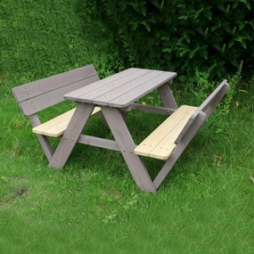 Drevený detský záhradný set Abalo - sivá / prírodná