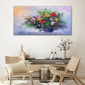 Skleneny obraz Maľovanie kvetín