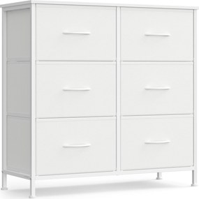Kolekcia BELLAH - Moderná komoda so 6 zásuvkami, vo farbe cloud white
