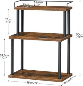 Stolní kuchyňský regál Vasagle Felaro 38 cm černý/hnědý
