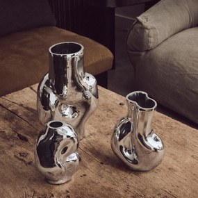 HK living Skleněná váza Gleam Chrome 900 ml