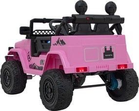 Ramiz Toyota FJ Cruiser pre deti ružová + diaľkové ovládanie + pohon 4x4 + LED audio + EVA + pomalý štart