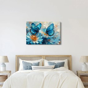 Obraz - Modrí motýle (90x60 cm)