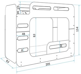 Poschodová posteľ MAX 2 - 200x80cm - biela