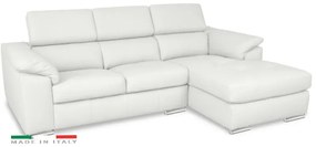Kožená rohová sedacia súprava LOREN II, pravá, biela (madras - 122 white)
