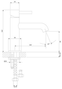 OMNIRES Y1210NCPB - Umývadlová batéria Y 16,2 cm kefovaná meď