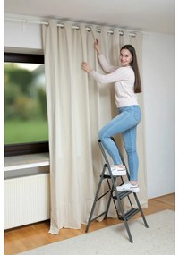 Sivé schodíky Wenko Compact, výška 114,5 cm