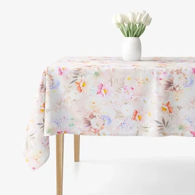 Goldea hranatý obrus 100% bavlnené plátno deluxe - divoké kvety 120 x 180 cm