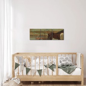 Obraz - Edgar Degas, Horses in a Meadow, reprodukcia (s hodinami) (90x30 cm)