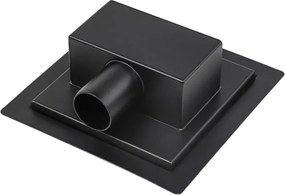 BPS-koupelny Štvorcový sprchový odtokový žľab DL06-G7 HYD-3875 15x15 cm, čierny