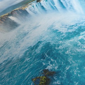 Obraz - Vodopád Godafoss (s hodinami) (90x30 cm)