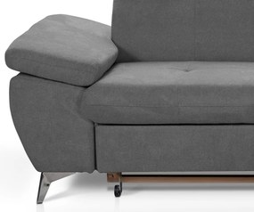 Rohová sedacia súprava Gisele, stredne šedá látka, pravý roh