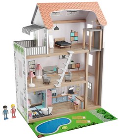 Playtive Drevený domček pre bábiky, 39-dielny  (100355199)