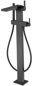 KEUCO Edition 11 páková vaňová batéria voľne stojaca na podlahe, chróm čierny kartáčovaný, 51127130100