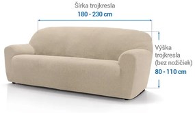 Super strečové poťahy HARMONIA smotanová trojkreslo (š. 180 - 230 cm)