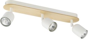 TK-LIGHTING Stropné bodové LED osvetlenie TOP WOOD, 3xGU10, 10W, biele