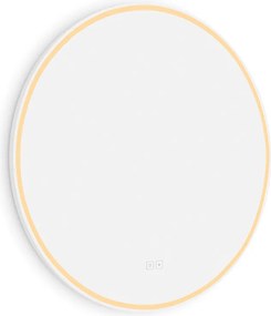 Nimco Biele okrúhle LED zrkadlo pr. 700 mm s dvoma dotykovými senzormi - ZPB 28001RVX-05
