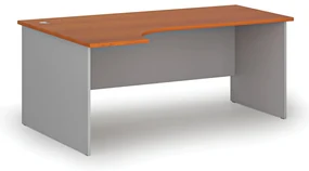 Rohový kancelársky písací stôl PRIMO GRAY, 180x120 cm, ľavý, sivá/čerešňa