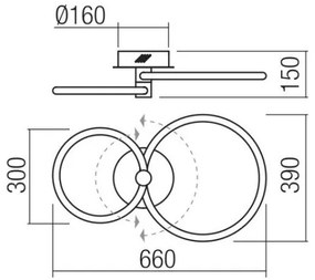 Redo 01-2222 - LED stmievateľné stropné svietidlo SPELL LED/32W/230V lesklý chróm
