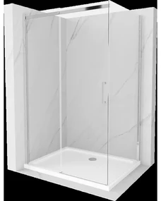 Mexen Omega sprchová kabína, posuvné dvere 120 x 70 cm, transparentnéné, chrómová + závesný bidet Flat - 825-120-070-01-00-4010