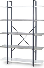 HALMAR Stonno REG2 regál biely lesk / betón / čierna