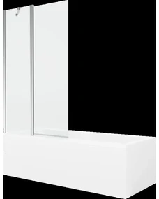 Mexen Cubik obdĺžniková vaňa 160 x 70 cm s obkladom a 1-krídlovou sprchovou zástenou 100 cm, Transparentné, Chrómová - 550316070